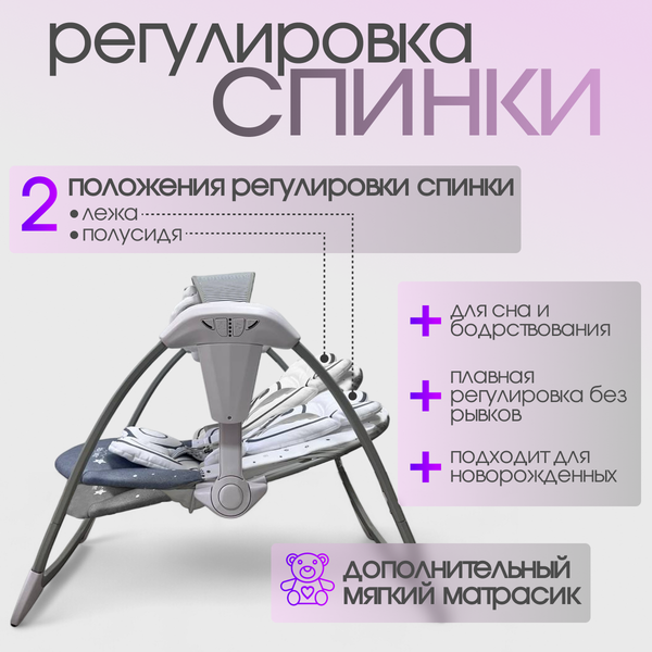 Изображение товара Качели для новорожденных Bubago Mastela / BG 197-2 (серый)