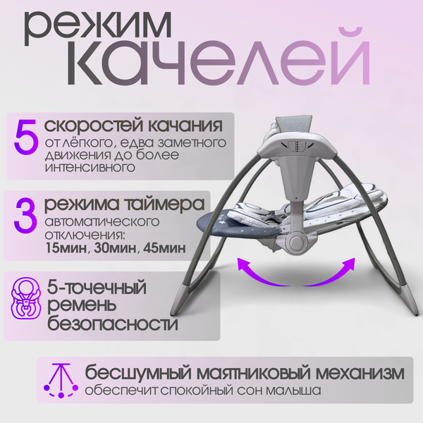 Изображение товара Качели для новорожденных Bubago Mastela / BG 197-2 (серый)