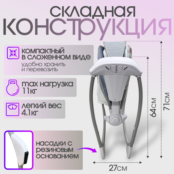 Изображение товара Качели для новорожденных Bubago Mastela / BG 197-2 (серый)