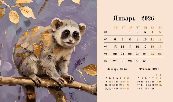 Изображение товара Календарь настольный Listoff Лисичка. 2026 год / КДС62604