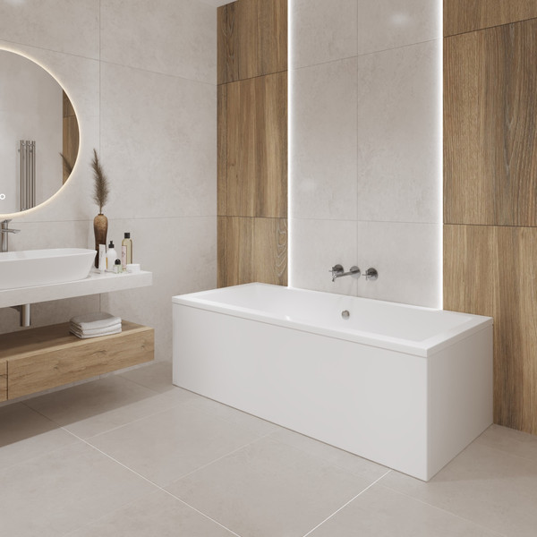 Изображение товара Ванна акриловая Lauter Oasis 165 / 21203065 (с ножками и сифоном 21Y32002 белый)
