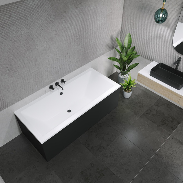 Изображение товара Ванна акриловая Lauter Oasis 170 / 21203070 (с каркасом и сифоном 21Y31001 матовый черный)