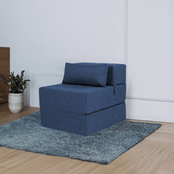 Изображение товара Бескаркасное кресло-кровать buyson BuyDream Тк. Madagaskar 08 202x70 (синий)