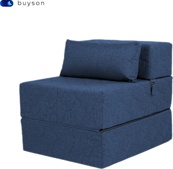 Изображение товара Бескаркасное кресло-кровать buyson BuyDream Тк. Madagaskar 08 202x70 (синий)