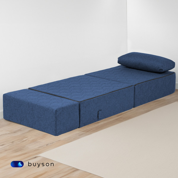 Изображение товара Бескаркасное кресло-кровать buyson BuyDream Тк. Madagaskar 08 202x70 (синий)