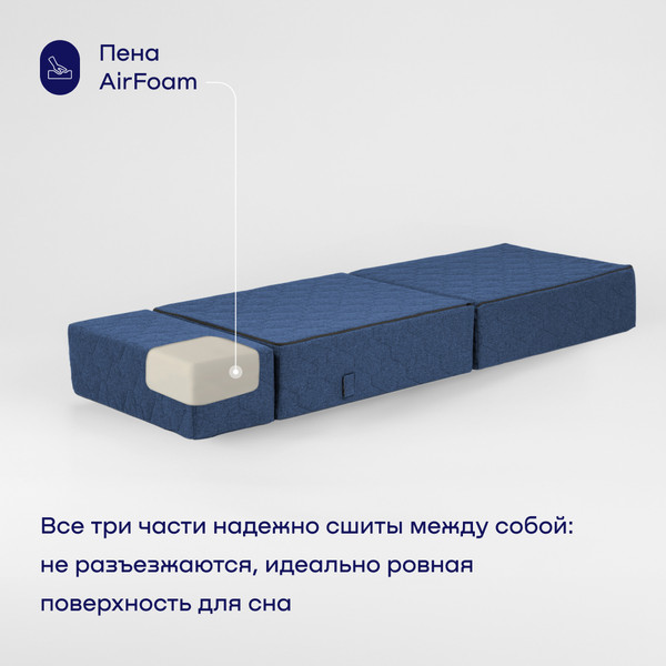 Изображение товара Бескаркасное кресло-кровать buyson BuyDream Тк. Madagaskar 08 202x70 (синий)