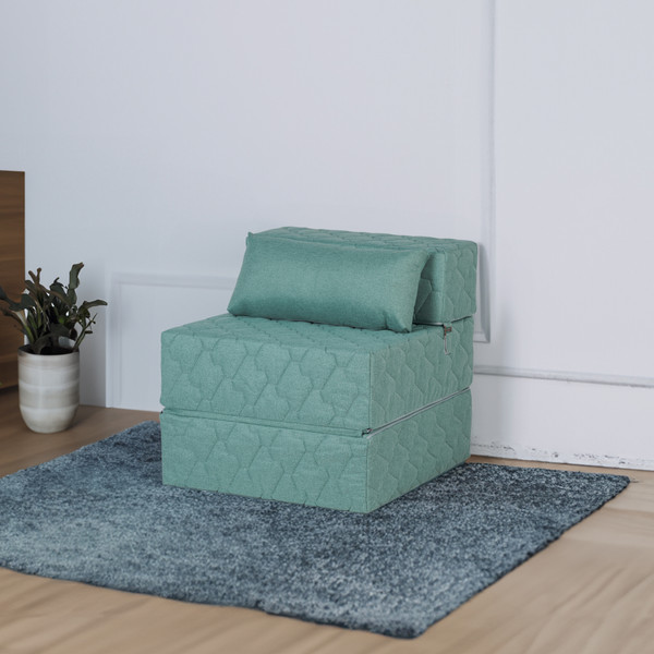 Изображение товара Бескаркасное кресло-кровать buyson BuyDream Тк. Laguna 670 202x70 (бирюзовый)
