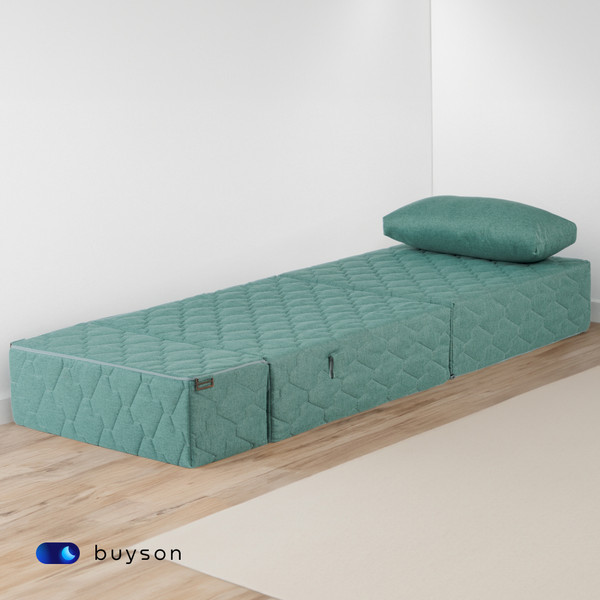 Изображение товара Бескаркасное кресло-кровать buyson BuyDream Тк. Laguna 670 202x70 (бирюзовый)