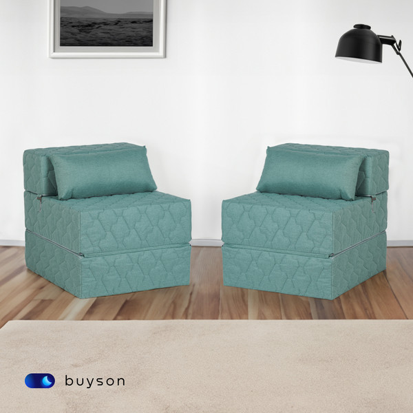 Изображение товара Бескаркасное кресло-кровать buyson BuyDream Тк. Laguna 670 202x70 (бирюзовый)