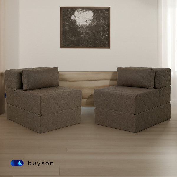 Изображение товара Бескаркасное кресло-кровать buyson BuyDream Тк. Laguna 233 202x70 (кофейный)