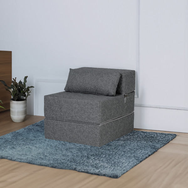 Изображение товара Бескаркасное кресло-кровать buyson BuyDream Тк. Madagaskar 07 202x70 (серый)