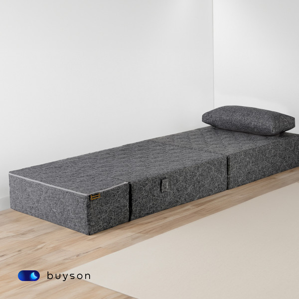 Изображение товара Бескаркасное кресло-кровать buyson BuyDream Тк. Madagaskar 07 202x70 (серый)