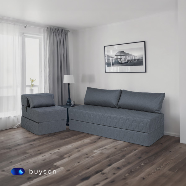Изображение товара Бескаркасное кресло-кровать buyson BuyDream Тк. Laguna 997 202x70 (джинс)