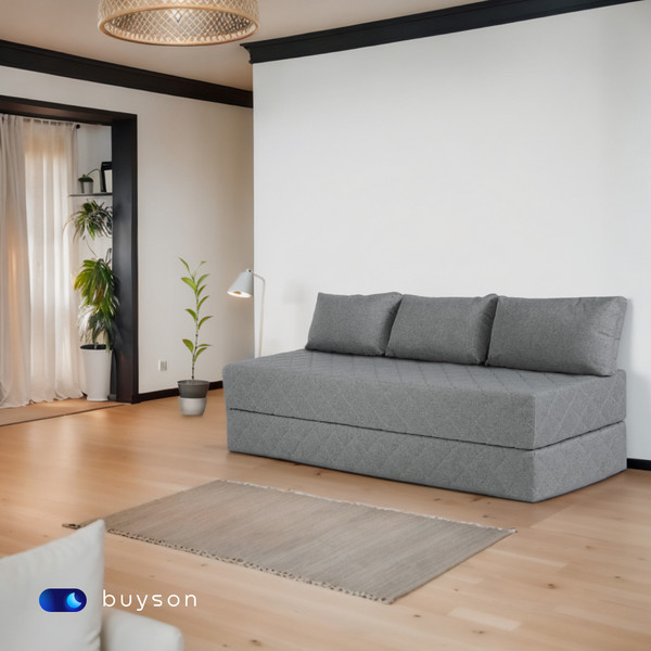 Изображение товара Бескаркасный диван buyson BuyHit Тк. Laguna 994 200x142 (серый)