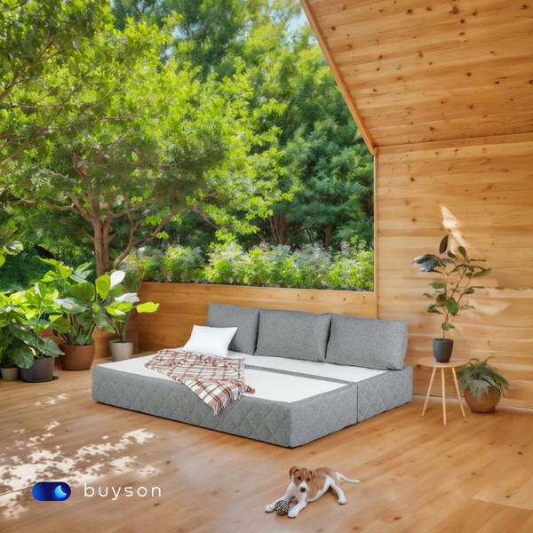 Изображение товара Бескаркасный диван buyson BuyHit Тк. Laguna 994 200x142 (серый)