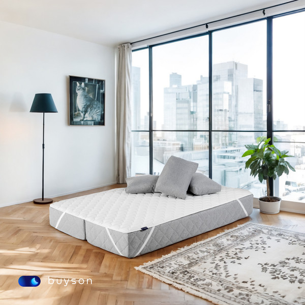 Изображение товара Бескаркасный диван buyson BuyHit Тк. Laguna 994 200x142 (серый)