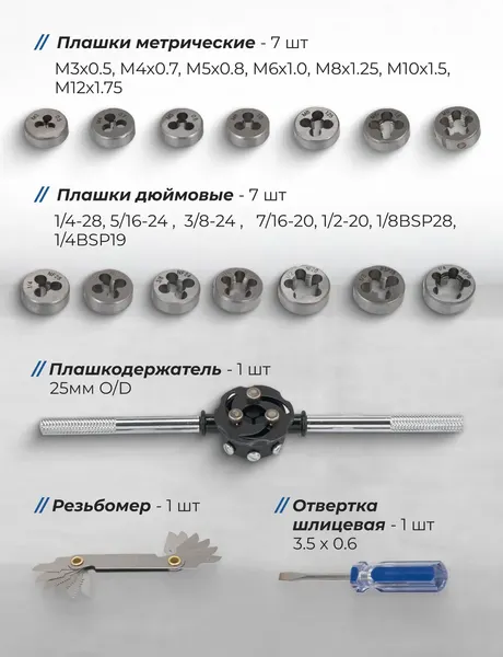 Изображение товара Резьбонарезной набор Forsage F-M033-3 (8684)