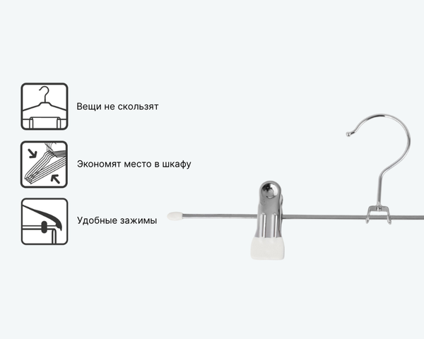 Изображение товара Набор металлических вешалок-плечиков Attribute Neo Matte White AHS224 (3шт)