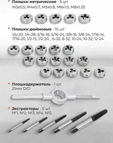 Изображение товара Резьбонарезной набор RockForce RF-M050-3 (63007)