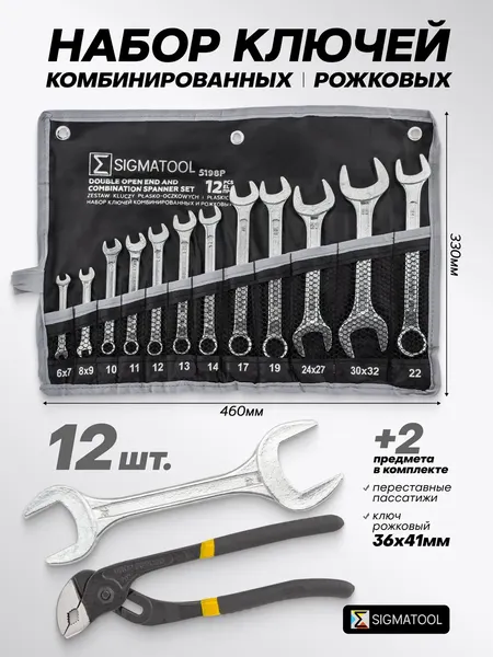 Изображение товара Набор ключей Sigmatool 5198P+2 (63428)