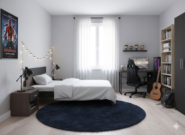 Изображение товара Односпальная кровать Proson Milton 80x190 (черный/ясень шимо темный)