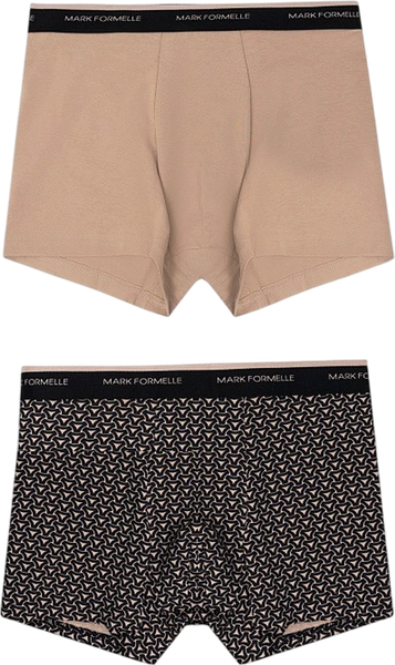 Изображение товара Комплект мужских трусов Mark Formelle 411228-2 (р.98-108, бежевый узор на черном/бежевый)