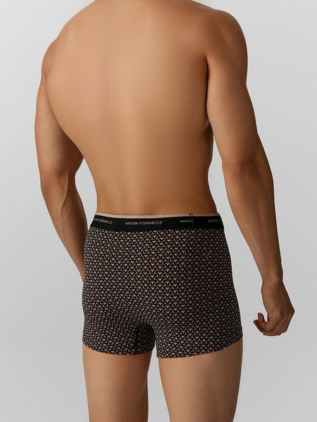 Изображение товара Комплект мужских трусов Mark Formelle 411228-2 (р.98-108, бежевый узор на черном/бежевый)