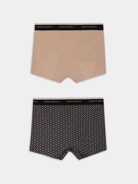 Изображение товара Комплект мужских трусов Mark Formelle 411228-2 (р.98-108, бежевый узор на черном/бежевый)