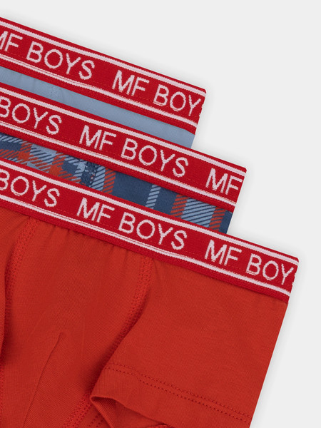 Изображение товара Комплект трусов детских Mark Formelle 413354-3 (р.134/140-68-60, серо-голубой/ярко-красный/красно-синяя клетка)