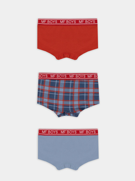 Изображение товара Комплект трусов детских Mark Formelle 413354-3 (р.158-80-69, серо-голубой/ярко-красный/красно-синяя клетка)