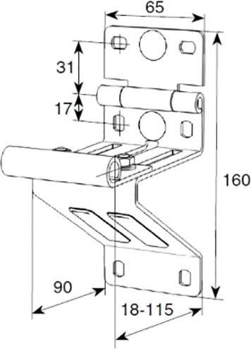 Изображение товара Опора для ворот DoorHan N25234-3/RAL9003