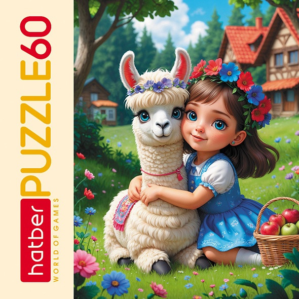 Изображение товара Пазл Hatber Девочка с ламой / 60ПЗ5_34460 (60эл)