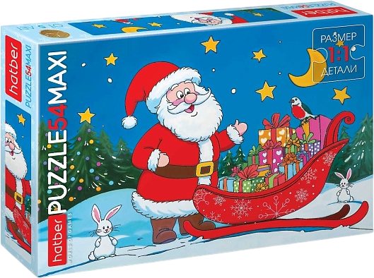 Изображение товара Пазл Hatber Maxi. Дед Мороз с подарками / 54ПЗ3_35269 (54эл)
