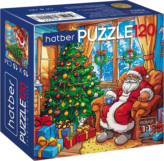Изображение товара Пазл Hatber Premium. Чудеса у елочки / 120ПЗ5_35206 (120эл)