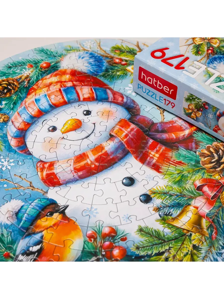 Изображение товара Пазл Hatber Румяный снеговик / 179ПЗк4_35279 (179эл)