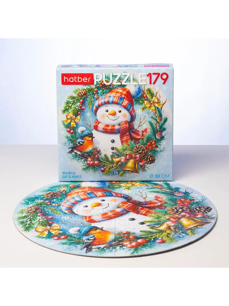Изображение товара Пазл Hatber Румяный снеговик / 179ПЗк4_35279 (179эл)