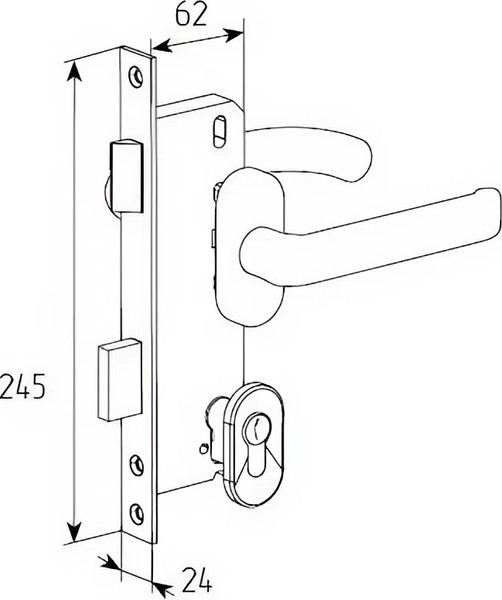 Изображение товара Замок врезной DoorHan Для левой калитки секционых ворот