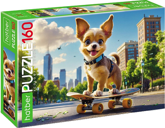 Изображение товара Пазл Hatber Eco. Щенок на скейте / 160ПЗ4_32803 (160эл)