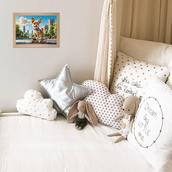 Изображение товара Пазл Hatber Eco. Щенок на скейте / 160ПЗ4_32803 (160эл)