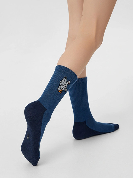 Изображение товара Носки детские Mark Formelle 444A-3167 (р.18, джинсовый/светлая оливка/белый)