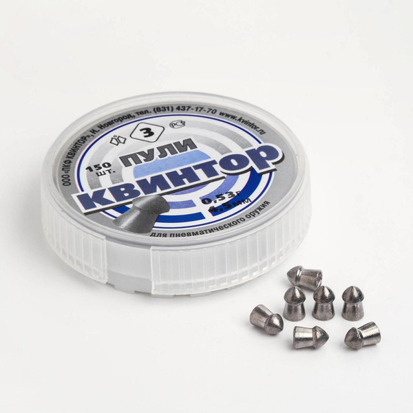 Изображение товара Пульки для пневматики Квинтор 4.5мм (150шт)