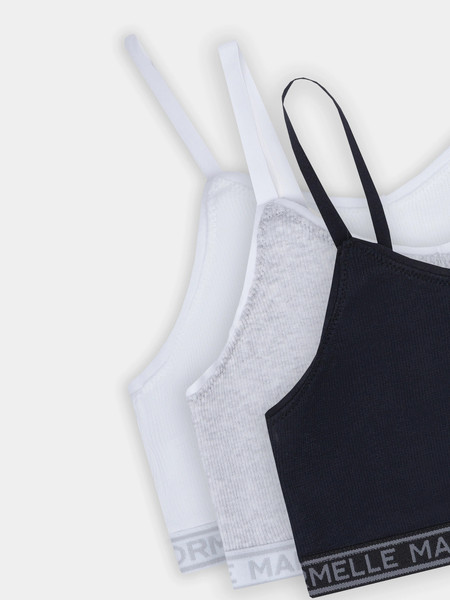 Изображение товара Комплект бюстье для девочек Mark Formelle 517708-3 (р.158-80, белый/серый меланж 4306-А/черный)