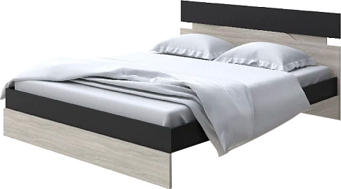 Изображение товара Полуторная кровать Proson Milton 140x190 (черный/ясень шимо светлый)