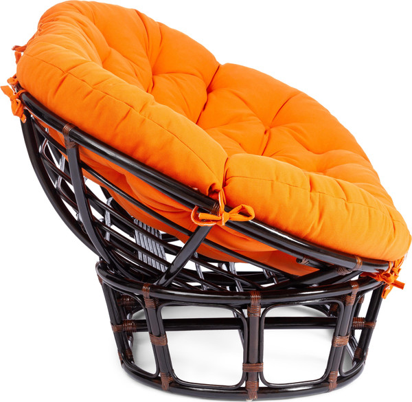 Изображение товара Диван садовый Tetchair Mamasan 23/02 W с подушкой (античный черно-коричневый/оранжевый)