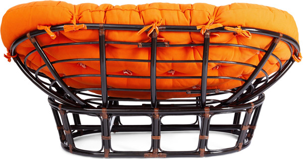 Изображение товара Диван садовый Tetchair Mamasan 23/02 W с подушкой (античный черно-коричневый/оранжевый)