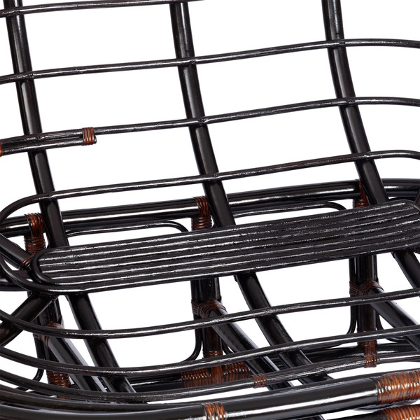 Изображение товара Диван садовый Tetchair Mamasan 23/02 W с подушкой (античный черно-коричневый/оранжевый)