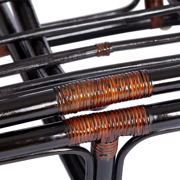 Изображение товара Диван садовый Tetchair Mamasan 23/02 W с подушкой (античный черно-коричневый/оранжевый)