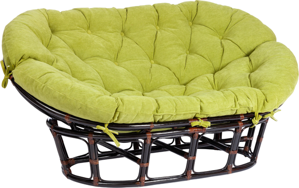 Изображение товара Диван садовый Tetchair Mamasan 23/02 W с подушкой (античный черно-коричневый/олива)