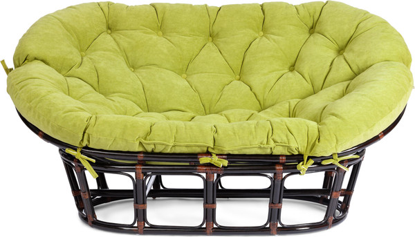 Изображение товара Диван садовый Tetchair Mamasan 23/02 W с подушкой (античный черно-коричневый/олива)