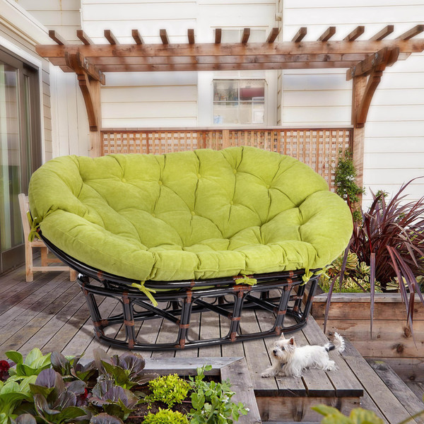 Изображение товара Диван садовый Tetchair Mamasan 23/02 W с подушкой (античный черно-коричневый/олива)